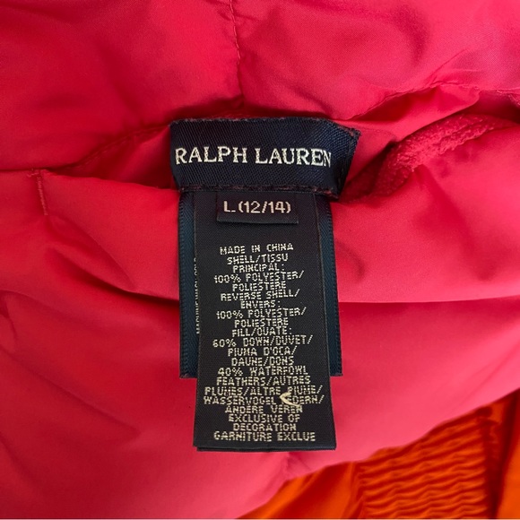 Ralph Lauren Girls Reversible Down Vest Size L - Picture 7 of 9